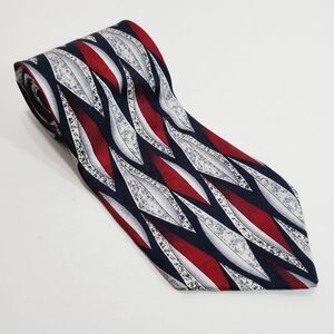 Pierre Balmain Multicolor Geometric Pattern Men's Silk Neck Tie Extra Long